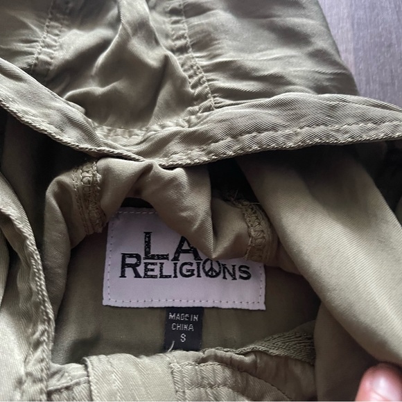 Olive Green Utility Draw String Light Weight Jacket Size S - Picture 7 of 9